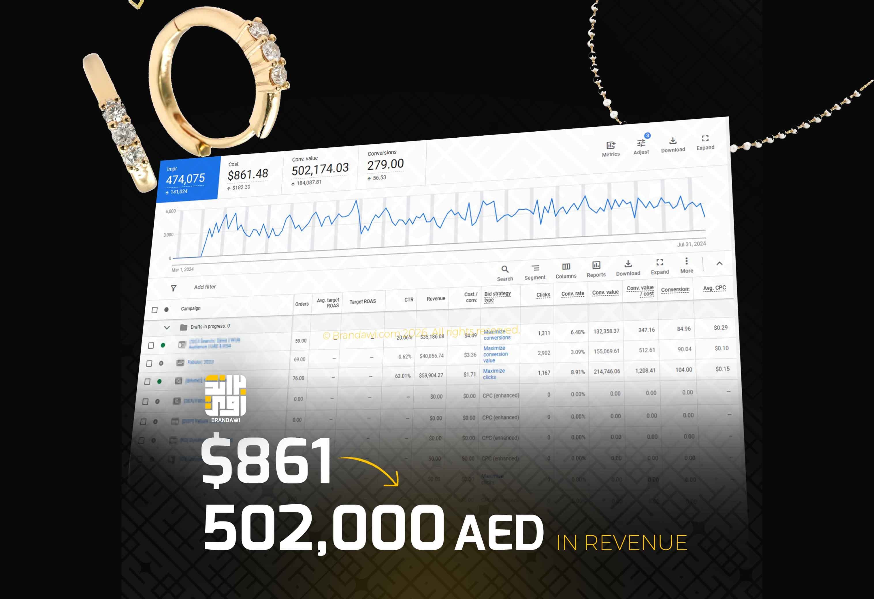 $861 Spent. $502K Revenue. result